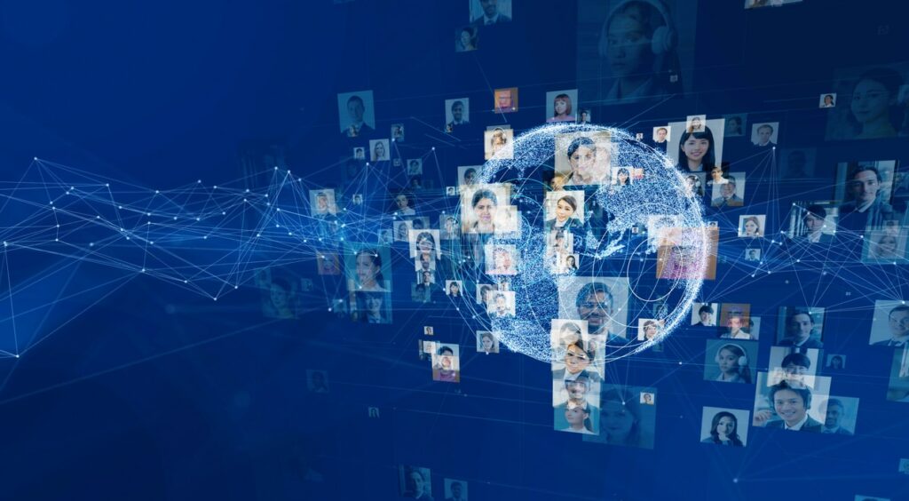 global communication network concept. worldwide business. diversity.