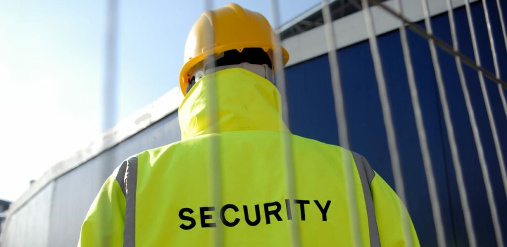 view of security man from behind