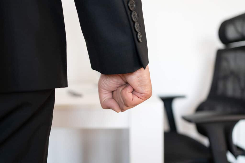 angry businessman at office