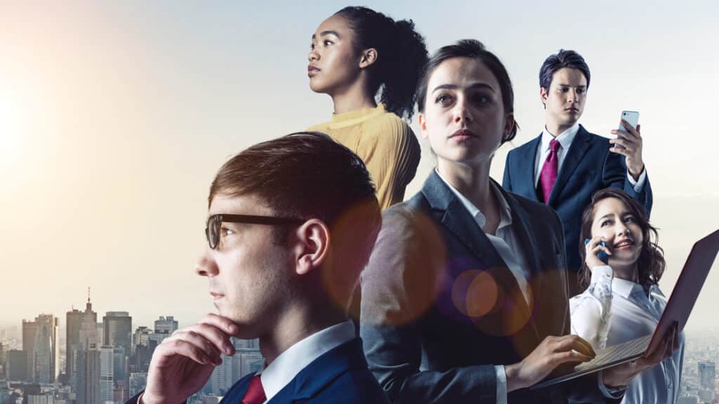 global business concept. group of various ethnic businessperson. diversity.